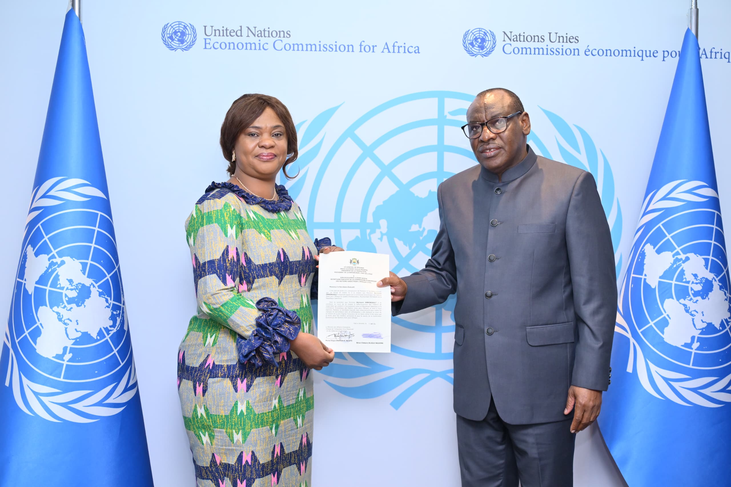 Lilly Stella NGYEMA NDONG présente ses lettres de cabinet au Secrétaire Exécutif de la Commission Économique pour l’Afrique (CEA)